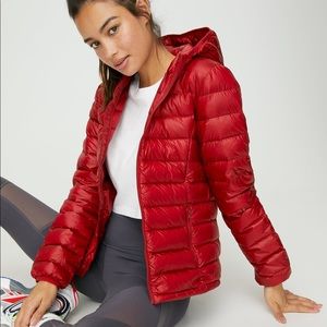 aritzia red puffer jacket